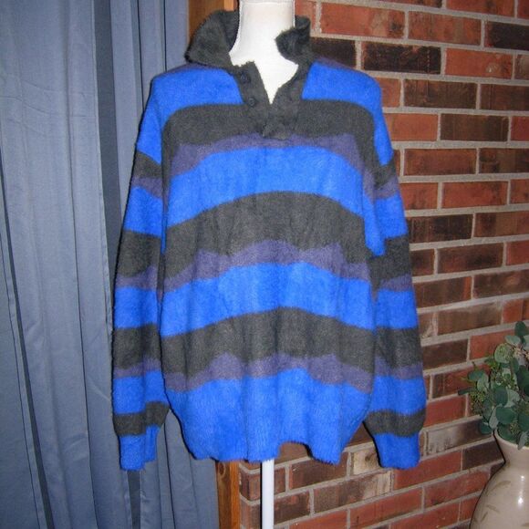 Zara Blue Striped SOFT Sweater M - Picture 1 of 5